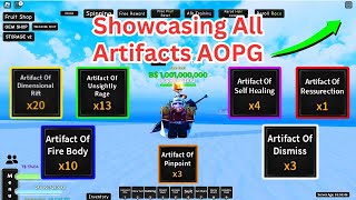 All Artifacts in A0PG  Damage Showcase  A0PG roblox aonepiecegame [upl. by Nueovas649]