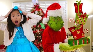 Wendy Pretend Play How the Grinch Stole Christmas Presents Funny Kids Story [upl. by Alyakem302]