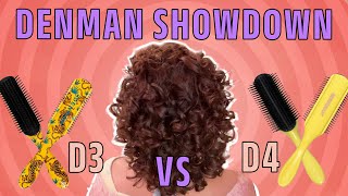 Denman Brush Challenge StepByStep  How To Use The D3 v D4 On Thinning Curls denmancurls [upl. by Bihas18]