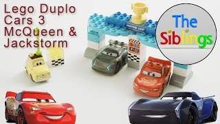 Duplo Cars 3 Piston Cup Speed Build Learn colors scary shark johny johny scary monster egg [upl. by Gabriello]