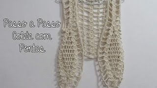 Crochet Vest with Tips  Pattern  Subtitles in English [upl. by Sivart526]