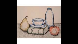 Pointillismus Obst Bild Anleitung [upl. by Arrait]