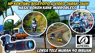 BISA FOTO amp VIDEO JARAK JAUH ‼️ Review Lensa Apexel 18x25 Zoom  Gcam [upl. by Eseryt]