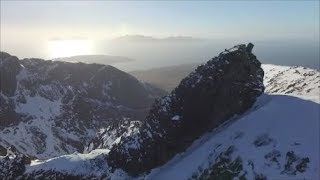 The Inaccessible Pinnacle amp The Black Cuillin Isle of Skye Scotland from the air [upl. by Chapnick]