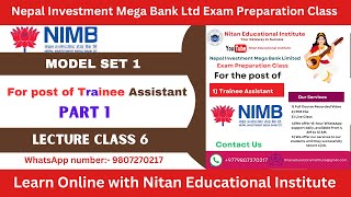 Model set 1Part 1 Nepal Investment Mega Bank Limited Exam Preparation ClassLecture Class 6 [upl. by Othelia]