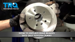 How to Replace Rear Brakes 20122017 Toyota Camry [upl. by Ymma]