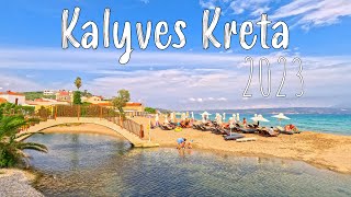 Kalyves Crete walking tour 4k Greece 2023 [upl. by Mercorr]