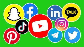 Social Media Green screen Youtube Instagram Facebook Tiktok Telegram Twetter No Copyright [upl. by Minna]