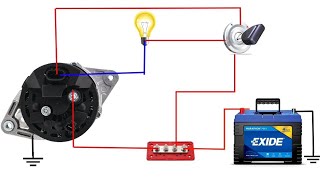 Bosch 12v 55A 3 pin Alternator Wiring Diagram  How to Connection 3 Pin Alternator [upl. by Sapphera694]