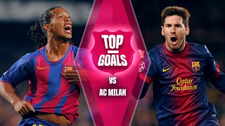 ⚽ TOP GOALS vs AC MILAN  FC Barcelona 🔵🔴 [upl. by Adnylam900]