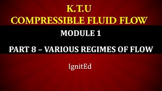 KTU  COMPRESSIBLE FLUID FLOW  CFF  MODULE 1  PART 8  VARIOUS FLOW REGIMES [upl. by Hashim452]