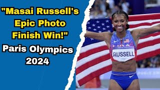 Masai Russell Of US Wins 100 Hurdles In Tight Finish At Paris Olympics  Olympics 2024 [upl. by Ahtnamas874]