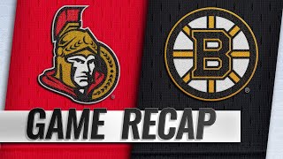 Bergeron’s fourth hatty powers Bruins past Senators [upl. by Meehan245]