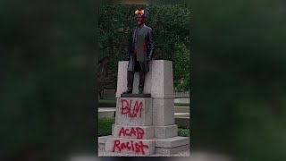 Statue of Confederate General vandalized at Texas AampM University [upl. by Lecirg]