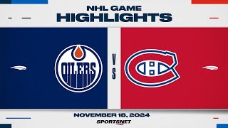 NHL Highlights  Oilers vs Canadiens  November 18 2024 [upl. by Myrna358]