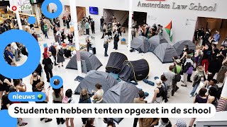 Protesten bij universiteiten tegen oorlog Gaza [upl. by Rosie]