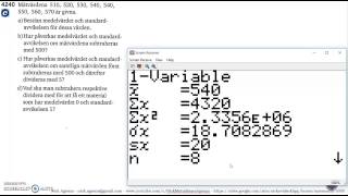 Matematik 5000 Ma 2c Kapitel 4 Statistik Läge och spridningsmått Standardavvikelse 4240 [upl. by Dall]