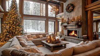 Relaxing Winter Ambience Cozy Fireplace And Snowfall Sounds Providing A Peaceful Christmas Sleep [upl. by Clance]