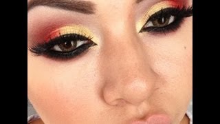 Tutorial De Maquillaje Rojo Y Dorado Para Ojos  Juancarlos960 [upl. by Dust]