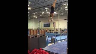 Lindsey MoffittTexas Dreams Gymnastics training upgraded dismount off bars [upl. by Irama194]