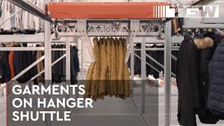 Garments on Hanger Shuttle Dynamic GoodstoPerson System  TGW [upl. by Rednaeel]