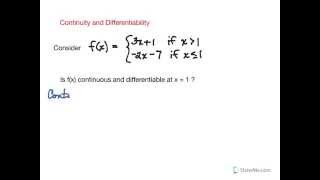 Continuity and Differentiability Example 1 [upl. by Ilario]