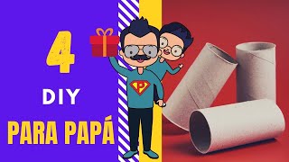 4 Manualidades Día del Padre con rollos de papel fáciles [upl. by Schapira]