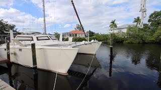 1984 crowther spindrift 37 catamaran walkthrough  Sailing Zingaro [upl. by Evreh672]