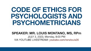 Code of Ethics for Psychologists and Psychometricians [upl. by Lehet]