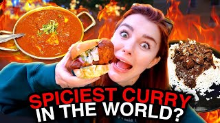 Eating the Spiciest Foods in New York City World’s Hottest Curry [upl. by Kacerek]