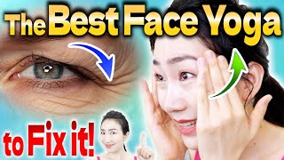 The Best Face Yoga Routine that Works Better than Botox to Remove Droopy Eyelids and Eye Wrinkles [upl. by Ysac]