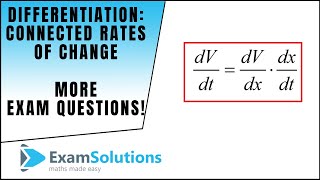 Differentiation  Connected Rates of Change  Exam Question Edexcel  ExamSolutions [upl. by Palma]