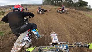 GoPro From last to 6th Southern Motocross Club Elvetham 29123 [upl. by Akinihs]