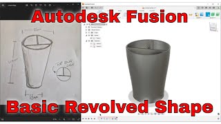 Conical Cup Holder Replacement in Autodesk Fusion 1 Sketch 1 Feature Workflow [upl. by Summer52]