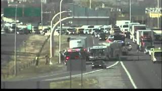 FedEx truck leak causes mess on I25 [upl. by Eletnahs]