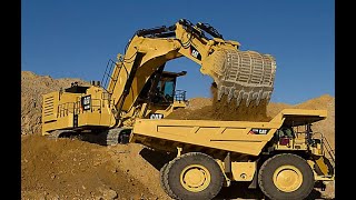 300 ton Cat 6020B Excavator Loading Trucks [upl. by Keheley670]