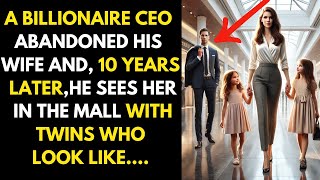 A Billionaire CEO Abandoned His Wife10 Years LaterHe Sees Her In The Mall With Twins Who Look Like [upl. by Odille]