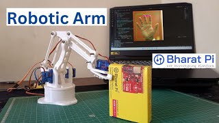 How To control Robotic Arm using hand gestures  Bharat Pi Node Wifi Board [upl. by Adiela]