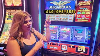 Trying to WIN 10095532 on a Megabucks Slot in Las Vegas [upl. by Cir]