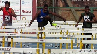 Mens 110m Hurdles Final  23rd Senior Federation Cup 2019 With Final Result  Federation cup 2019 [upl. by Sonitnatsnoc]