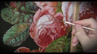 Glazing Oil painting techniques Flower still life [upl. by Bale]