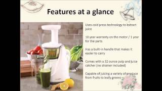 Hurom HU 100 Masticating Slow Juicer Review [upl. by Lunsford]