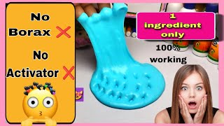 How to make slime without Borax 100 workingNo Borax No Activator Slime 😱slimeAlice Slime [upl. by Venetis]