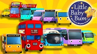 Bus Song  Ten Little Buses  Nursery Rhymes for Babies by LittleBabyBum  ABCs and 123s [upl. by Sherrer228]