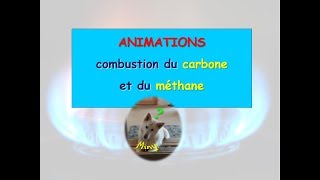 Animation combustion du carbone et du méthane [upl. by Kallick]