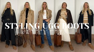 7 WAYS TO WEAR ULTRA MINI UGG BOOTS  PETITESIDEOFSTYLE [upl. by Anohs]