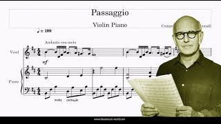 Passagio VIOLIN PIANO  Ludovico Einaudi  Tutorial Passagio VIOLIN PIANO  Sheets Score Ludovico [upl. by Calendra]