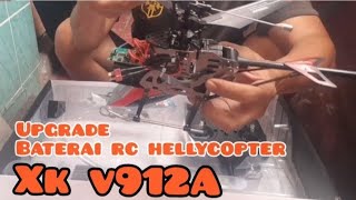 Cara upgrade baterai rc hellicopter wltoys v912a [upl. by Miett]