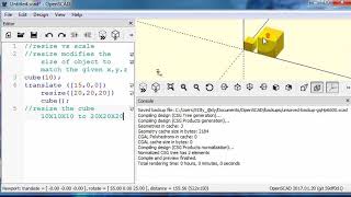 OpenSCAD tutorial resize vs scale [upl. by Cannon733]