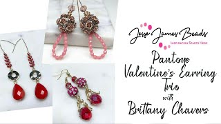 Pantone Valentine’s Earring Trio Featuring JesseJamesBeads ♥️💗♥️💗 [upl. by Adnole479]